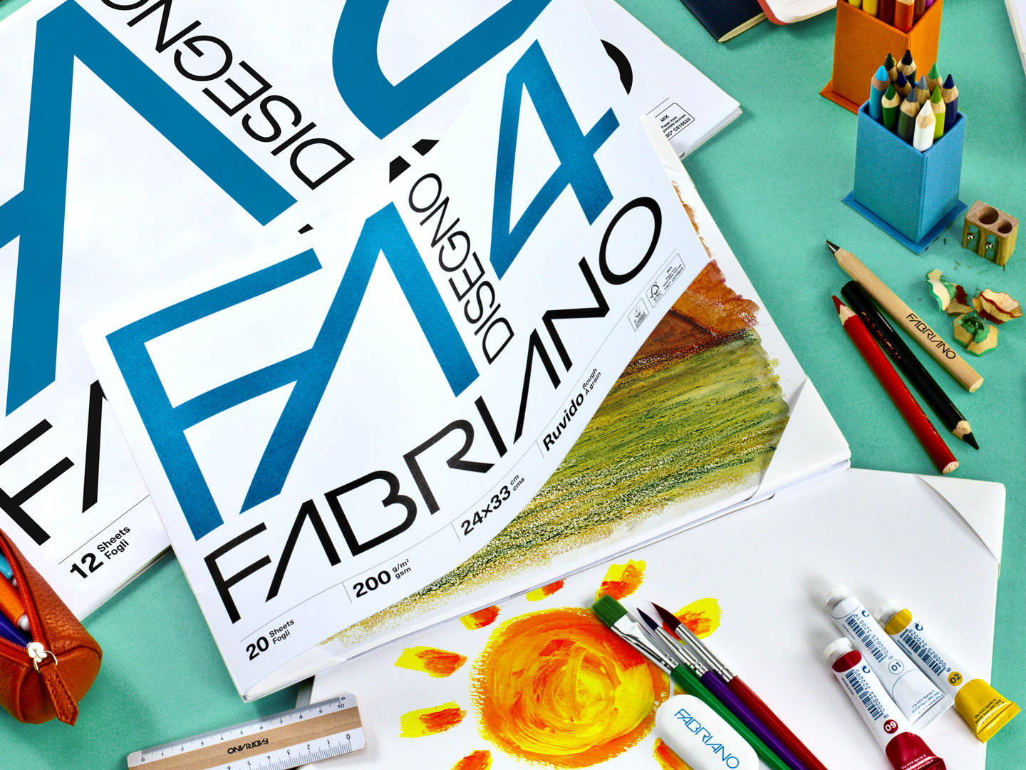 Album da Disegno F4 Liscio Ruvido 33X48 - 20 Fogli Fabriano - Kartoflak